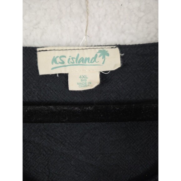 KS Island Cotton Shirt Mens 4XL Black Lace Up 3/4 Sleeve Tunic Big & Tall Pirate - Picture 8 of 8